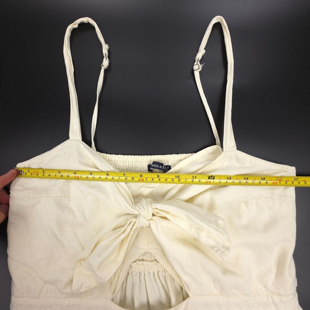 ABERCROMBIE Smocked Mini Dress Romantic Old Money Cottagecore Soft Girl Boho XLT - Picture 3 of 8